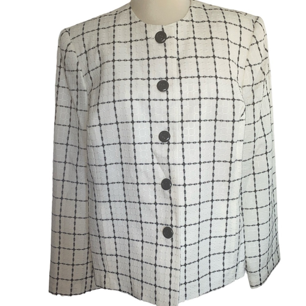 Koret blazer full button front pockets shoulder pads long sleeve vintage size 14